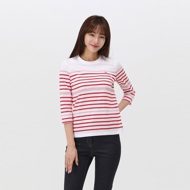 [PAT] 멀티 스트라이프 7부 티셔츠_1K25332