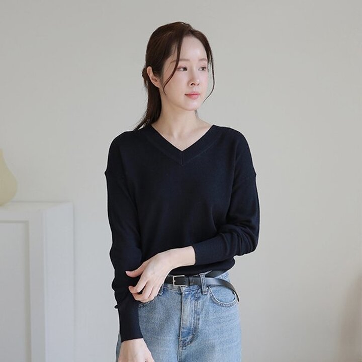 [르포엠]빅토리아 스카시 브이넥 니트 4종세트