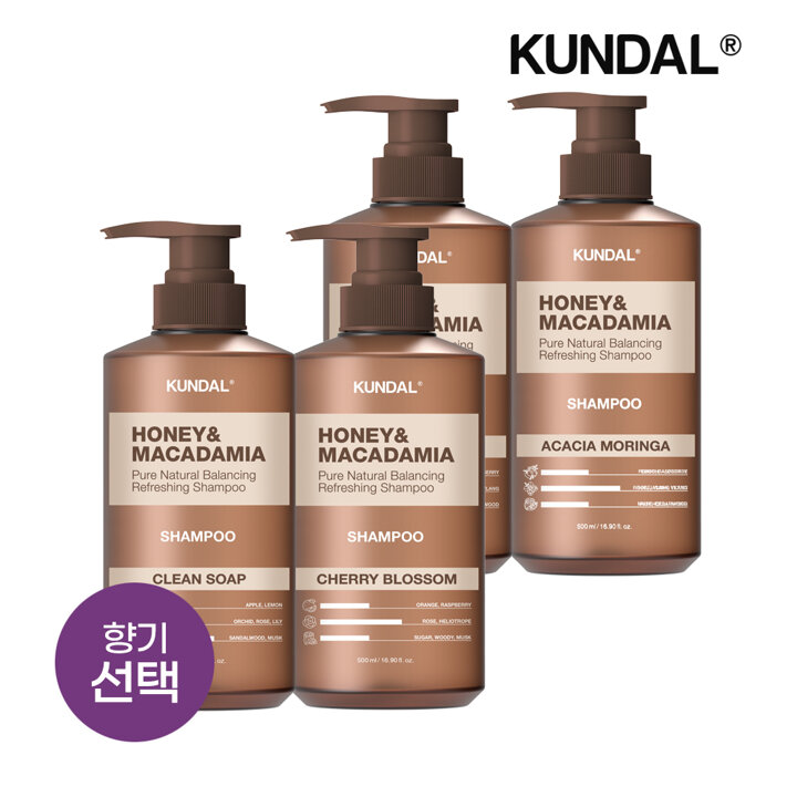 쿤달 허니 앤 마카다미아 네이처 샴푸 500ml x4개(선택)