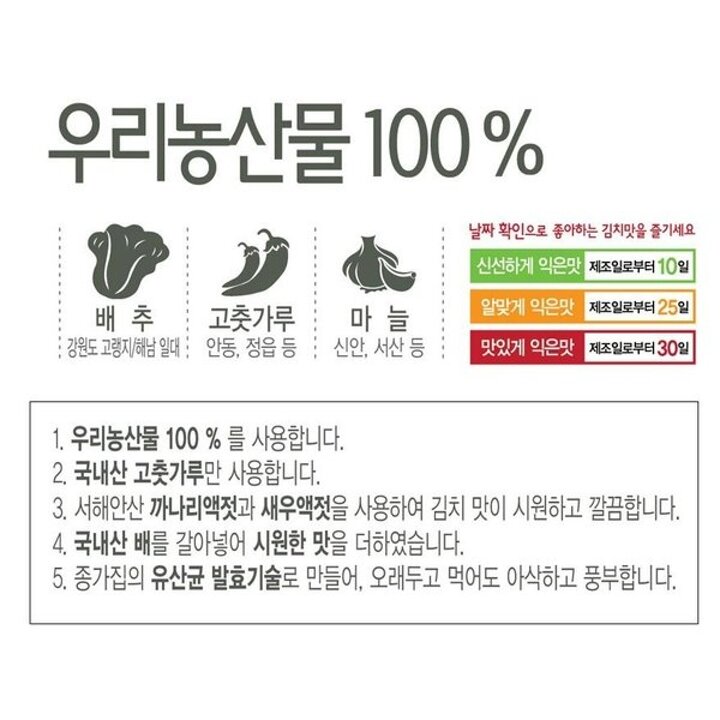 (신세계강남점)종가 전라도 포기김치 2.8kg(비닐) 1개