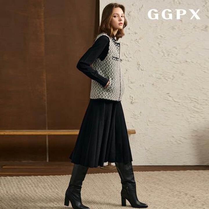 (최초가79,900원) GGPX 트위드 베스트 세트 3종(베스트+풀오버+스커트)