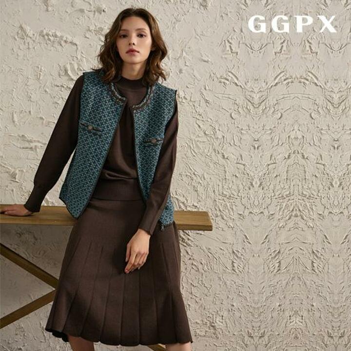 (최초가79,900원) GGPX 트위드 베스트 세트 3종(베스트+풀오버+스커트)