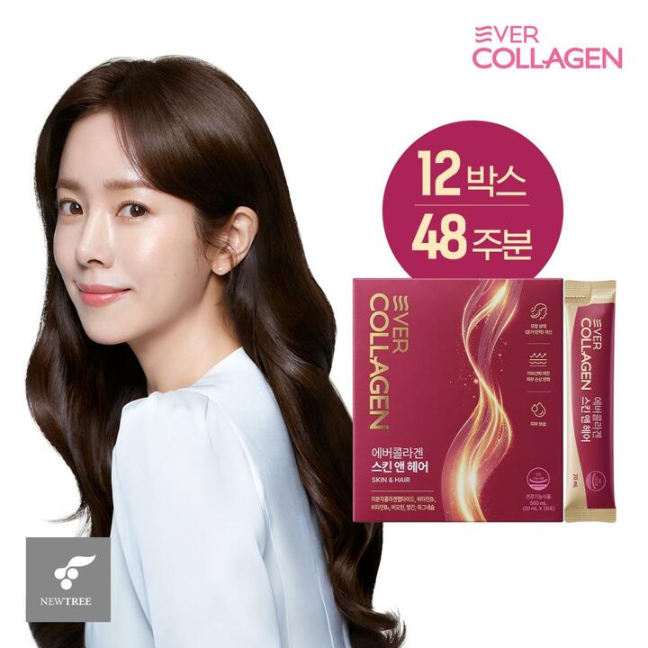 [방송에서만] 최신상 모발콜라겐! 에버콜라겐 스킨앤헤어 12박스(48주분)