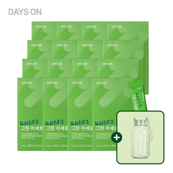 데이즈온 그린 아세로라C 16박스 (1.5g x 14포 x 16박스) + 에코젠텀블러