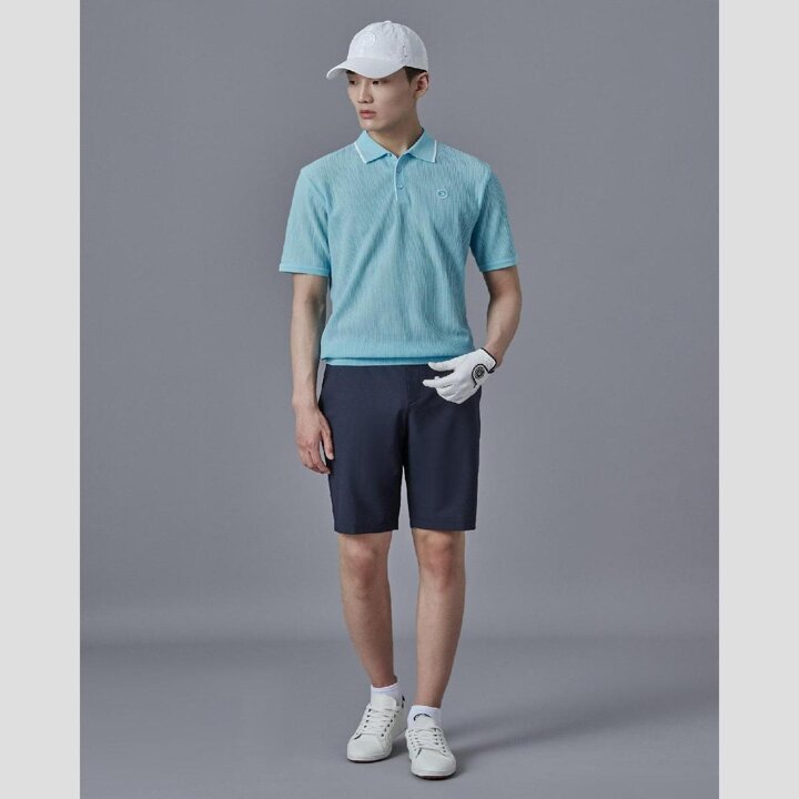 (신세계강남점)SS25 남성 조직감 니트 반팔 풀오버 - 블루 (BJ5351B06P)