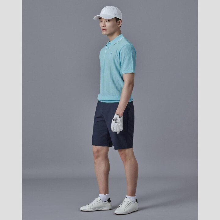(신세계강남점)SS25 남성 조직감 니트 반팔 풀오버 - 블루 (BJ5351B06P)