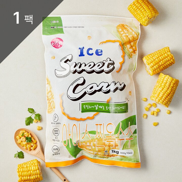 [이더스] 아이스 찐옥수수 1kg (100g*10개) 1팩