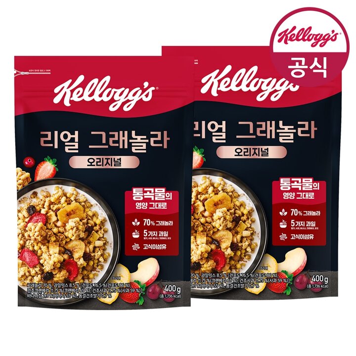 [켈로그] 시리얼 리얼 그래놀라 400g x 2개