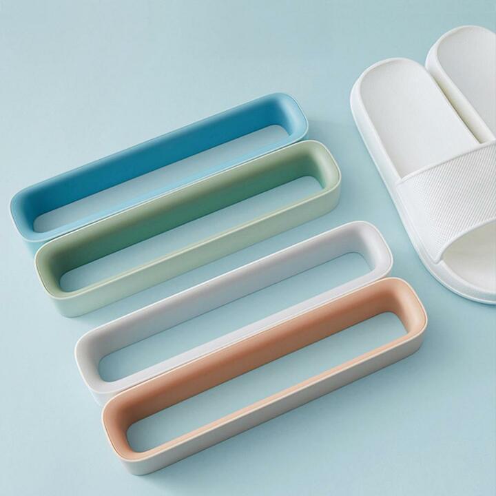 할인바이할인 [1+1] 무타공 부착식 슬리퍼 거치대 파스텔 욕실화 정리대(+스티커) 컬러4종