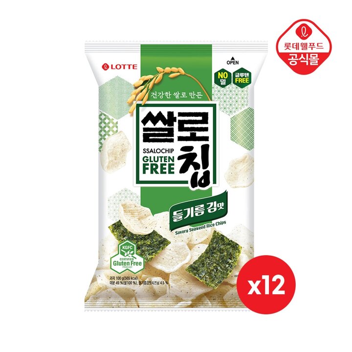 쌀로칩 들기름 김맛 100g x 12개