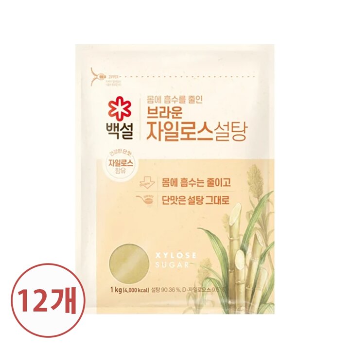 CJ 백설 브라운 자일로스설탕 1kg X 12개