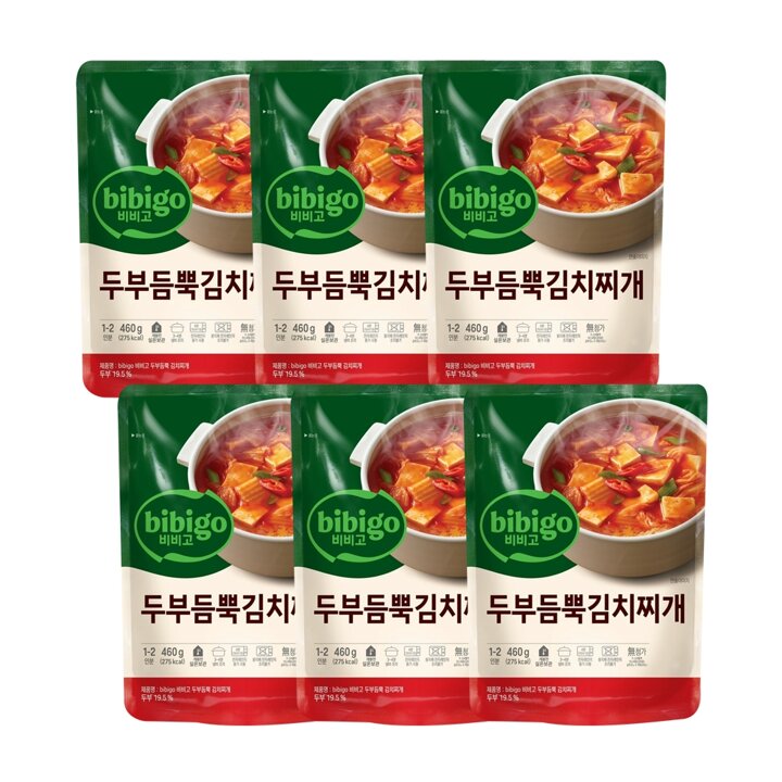 CJ 비비고 두부듬뿍김치찌개460g x6개