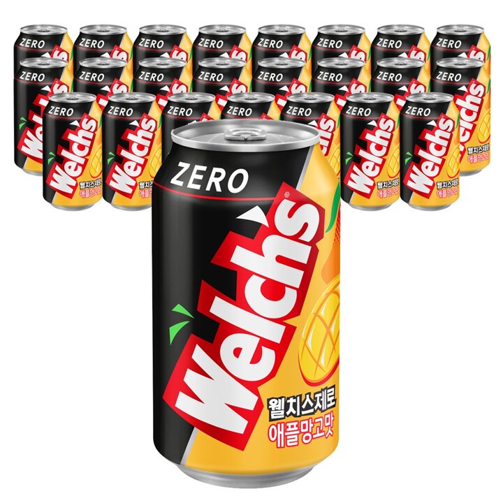 웰치 소다 제로 애플망고 355ml x 24개입