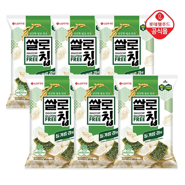 쌀로칩 들기름 김맛 100g x 6개