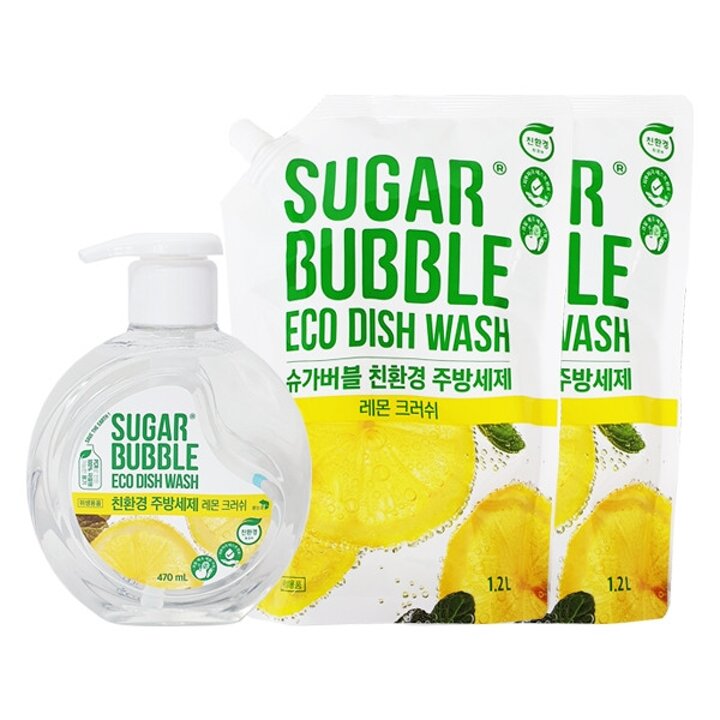 슈가버블 주방세제 레몬크러쉬 470ml   1.2L x2