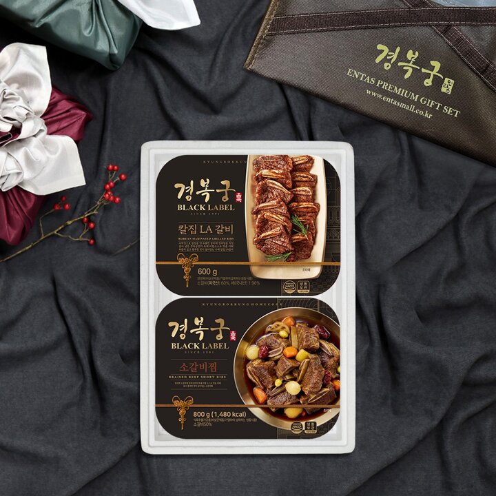 [G][경복궁 선물세트]소갈비찜+칼집LA갈비 선물세트 2호 (1.4kg)