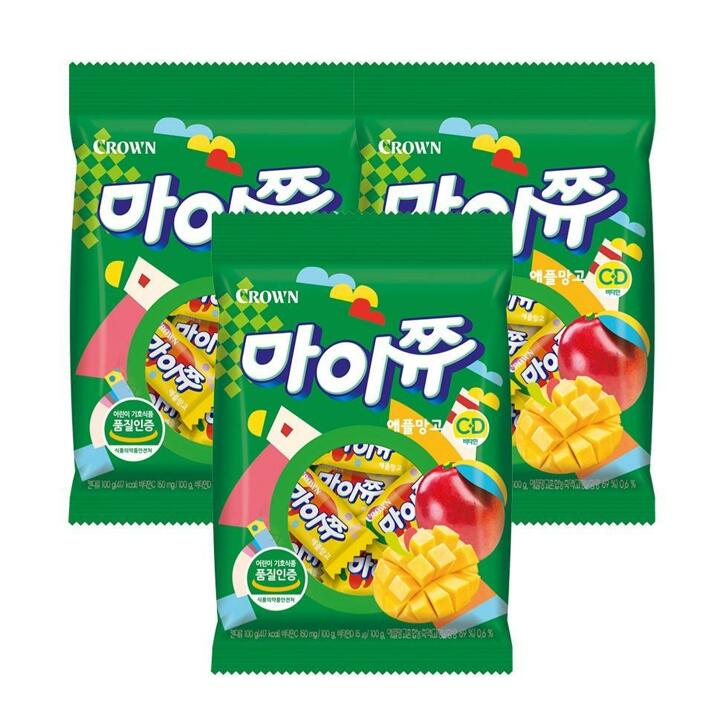 [G] 크라운 마이쮸 애플망고 100g 3봉