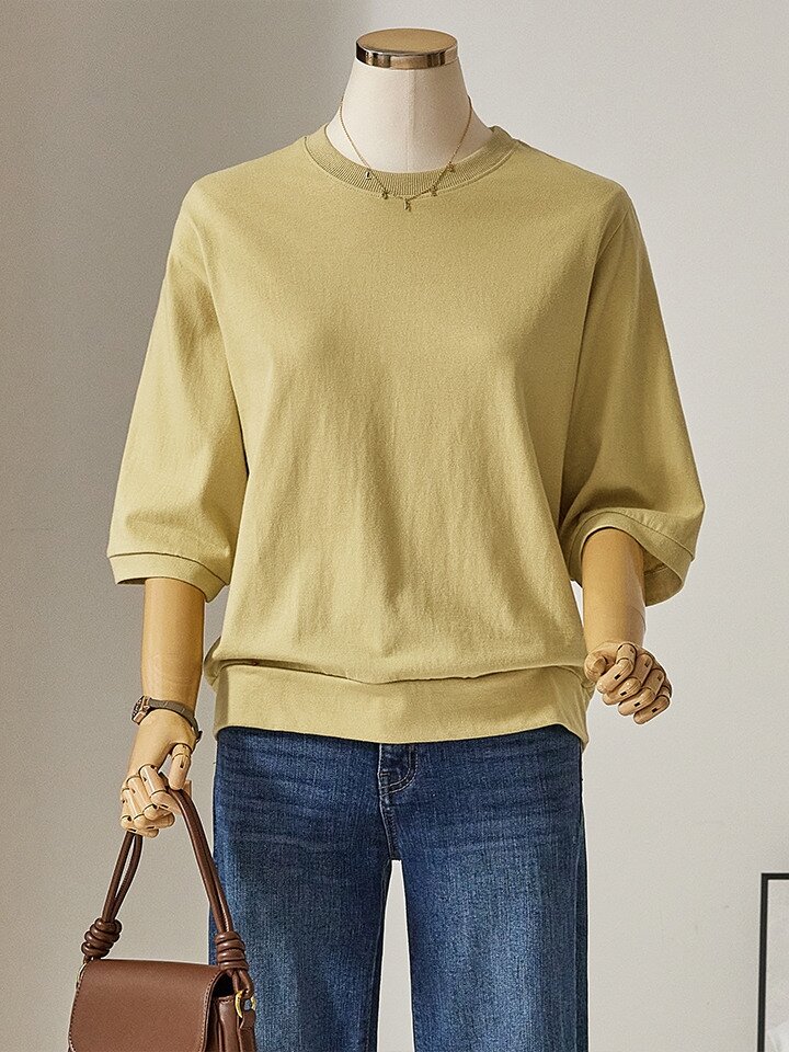 베이직 7부 맨투맨 티셔츠C2408TS054CM