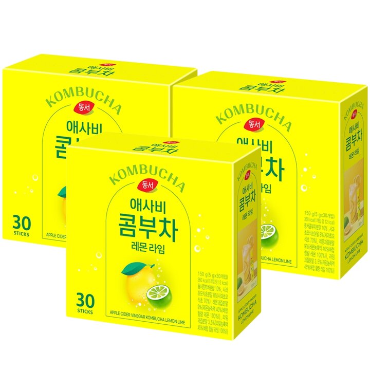 동서 애사비 콤부차 레몬 라임 30Tx3개