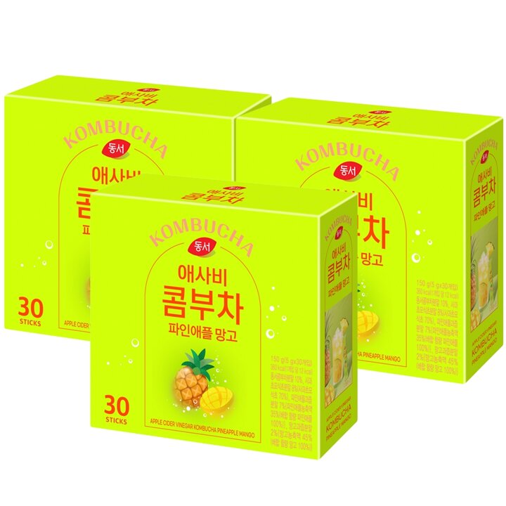 동서 애사비 콤부차 파인애플 망고 30Tx3개