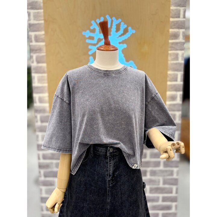 (신세계김해점)피그먼트 크롭 반팔티셔츠 (LG41F8ST030X)
