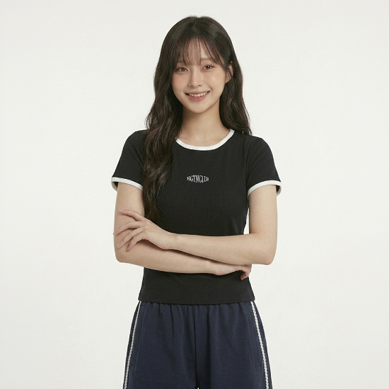 패션플러스[569797] 행텐틴즈 여아 웨일 스몰 레터링 반팔 티셔츠100(14570-131-421-31)