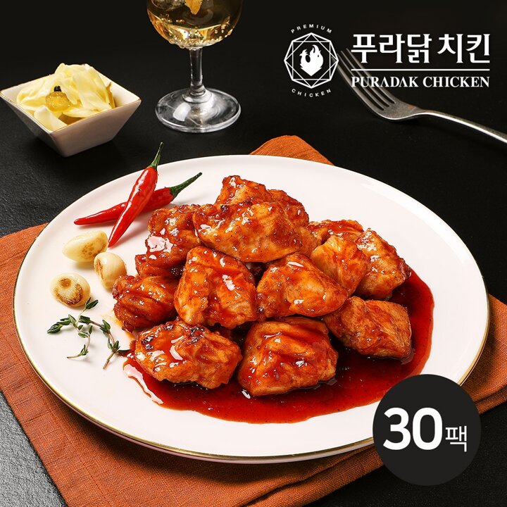 [푸라닭] 한입 쫄깃 닭가슴살 매콤악마 100g 30팩