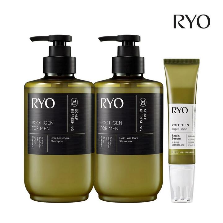 려 루트젠 탈모전문케어 샴푸 남성 X2 + 려 루트젠 트리플샷 투피 리페어 세럼