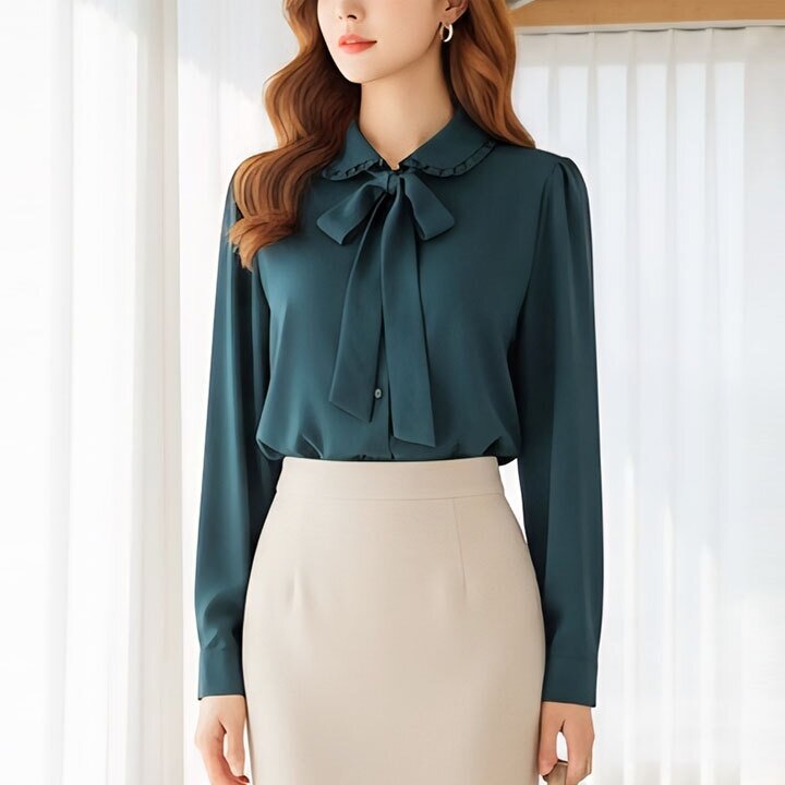 카라 리본 블라우스YMSH25FW110
