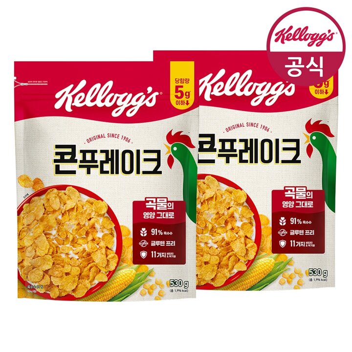 [켈로그] 시리얼 콘푸레이크 530g x 2개