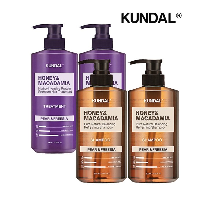 쿤달 네이처 샴푸 페어앤프리지아 500ml x2개 트리트먼트 페어앤프리지아 500ml x2개