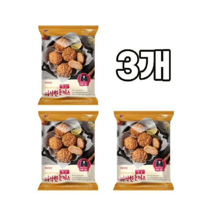 목우촌 프라임 한입 돈까스 500G x 3개 아이들반찬 (45903344)