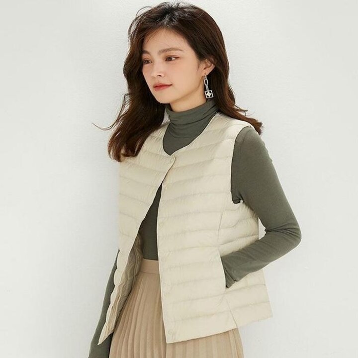 여자6컬러감성오리털내장재퀄리티굿경량패딩조끼