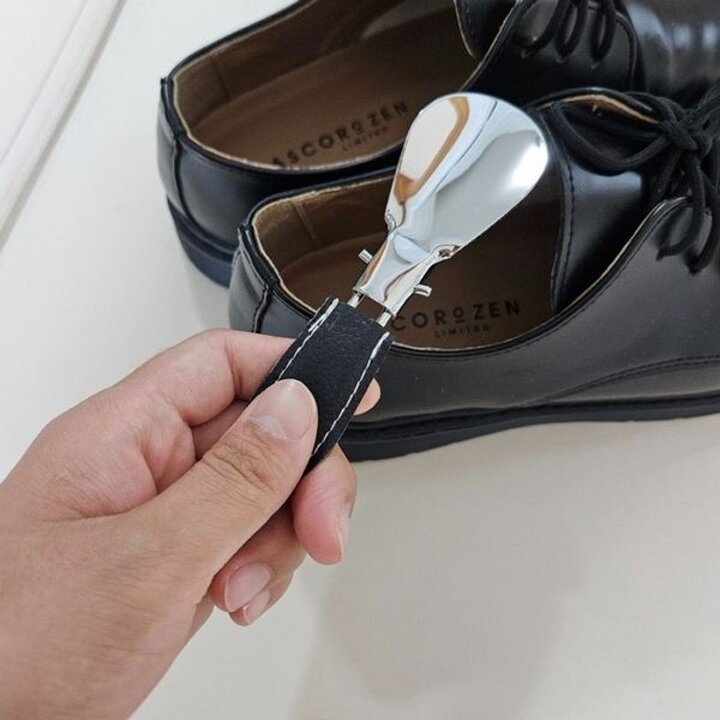 접이식 스텐 구둣주걱 가죽 손잡이 휴대용