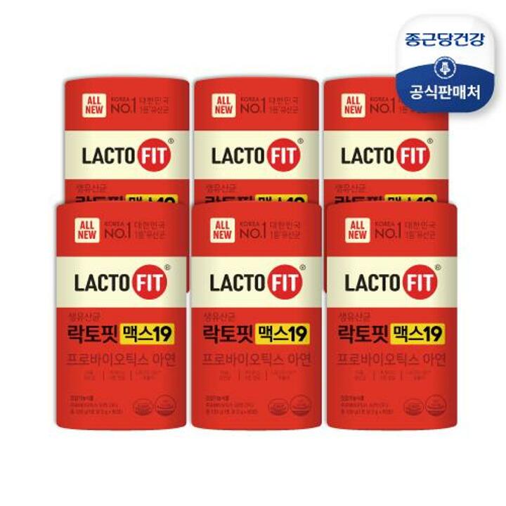 [12개월분] 종근당건강 락토핏 생유산균 맥스19 6통(360포)