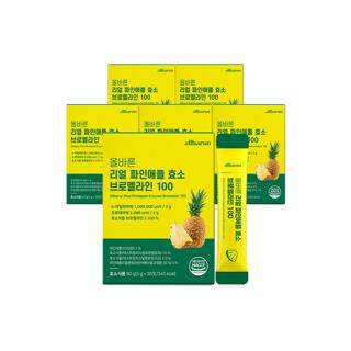 [100만 역가] 올바른 리얼 파인애플 효소 브로멜라인 100 30포 6박스(총 180포, 6개월분)