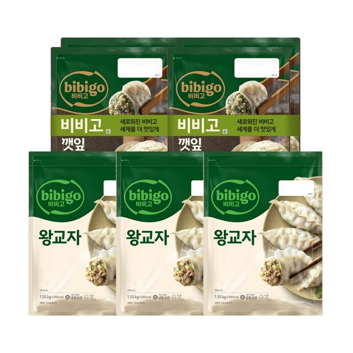 CJ제일제당 비비고 왕교자 1.05kg x3봉 + 깻잎고기만두 400g x4봉