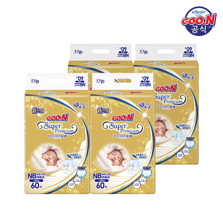 군기저귀 프리미엄 밴드 신생아(SS) 60P x 4팩