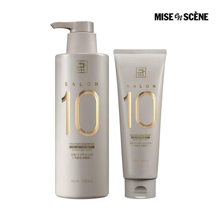살롱10 극손상 샴푸 500ml + 극손상 트리트먼트 250ml 