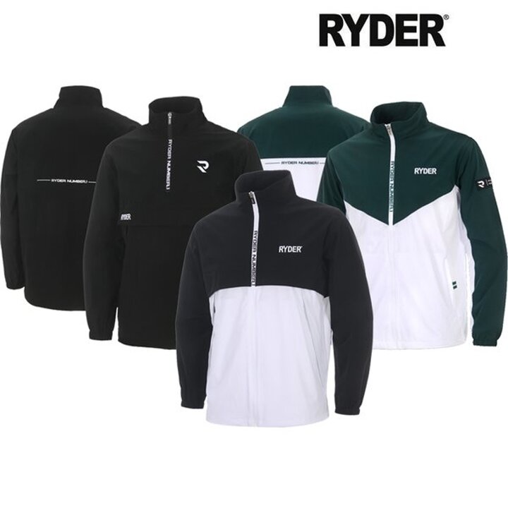 라이더 바람막이 배드민턴 긴팔 상의 블랙 그린 화이트 2024RW-7 6 3