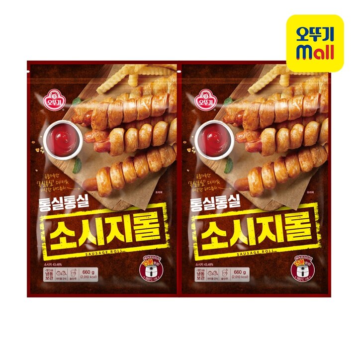 [본사직영] 오뚜기 통실통실 소시지롤 660g 2개