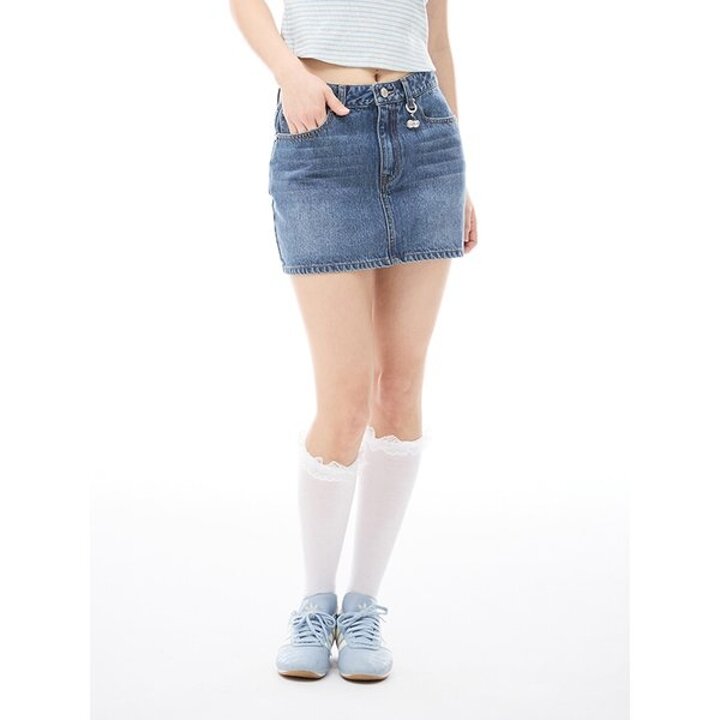 (대전신세계)키르시 베이직 데님 미니 스커트 [라이트 블루]