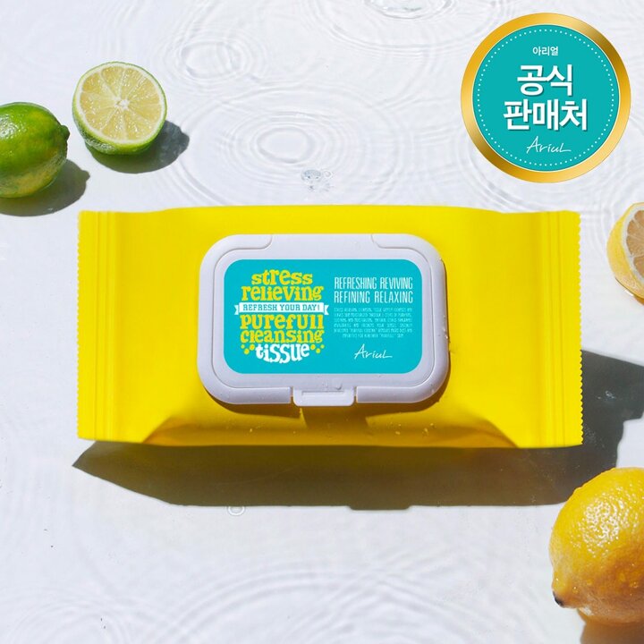 아리얼 스트레스 릴리빙 퓨어풀 클렌징 티슈 80매