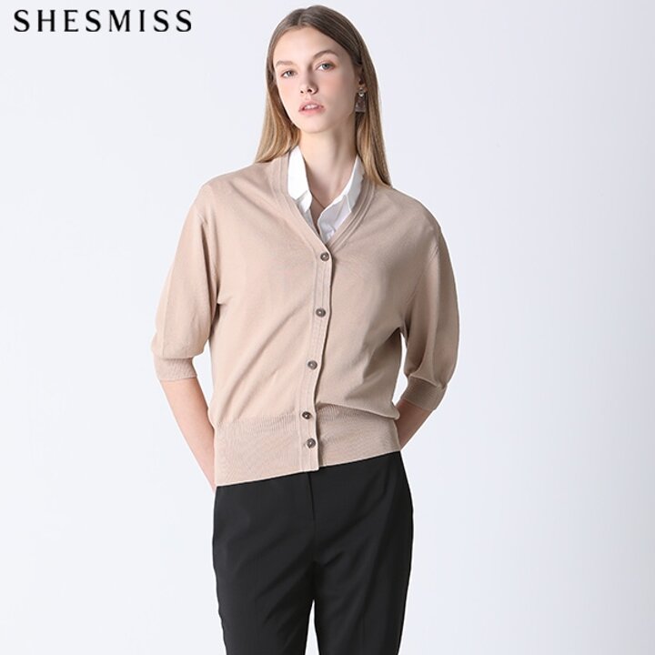 [쉬즈미스(SHESMISS)] 7부 브이넥 니트 가디건 (택가격: 108000원)