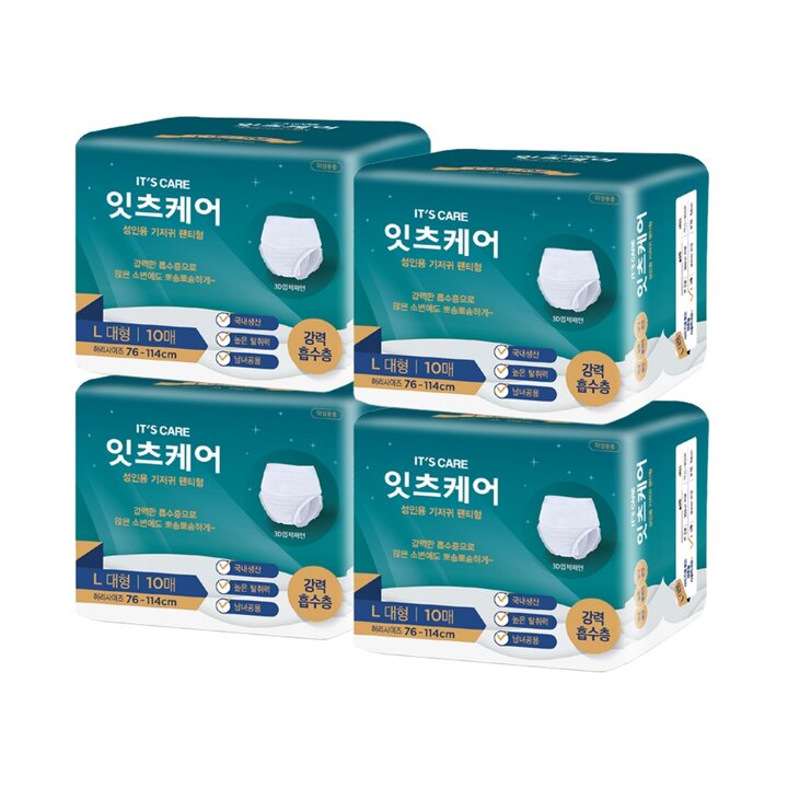 잇츠케어 성인용기저귀 팬티형 대형(L) 10P x4개(총 40개)