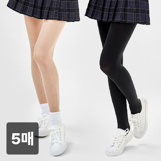 요즘애들 80데니아 고탄력 학생 팬티스타킹 5매 세트