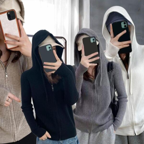 아트박스/신상오픈런 여자 데일리 캐주얼 굵은 골지 집업 가디건