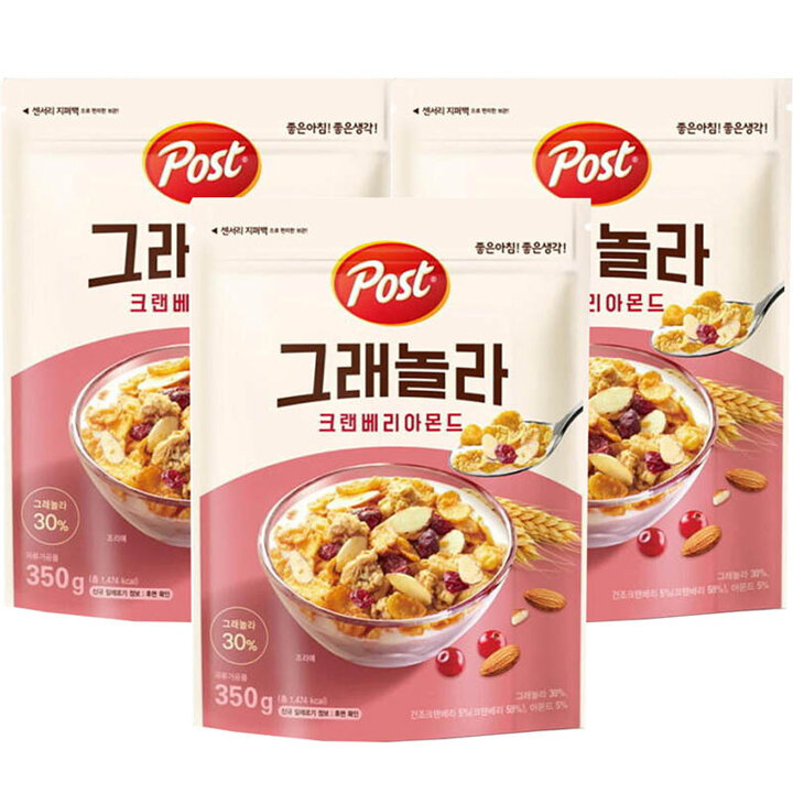 동서 포스트 그래놀라 크랜베리아몬드 350g x 3개