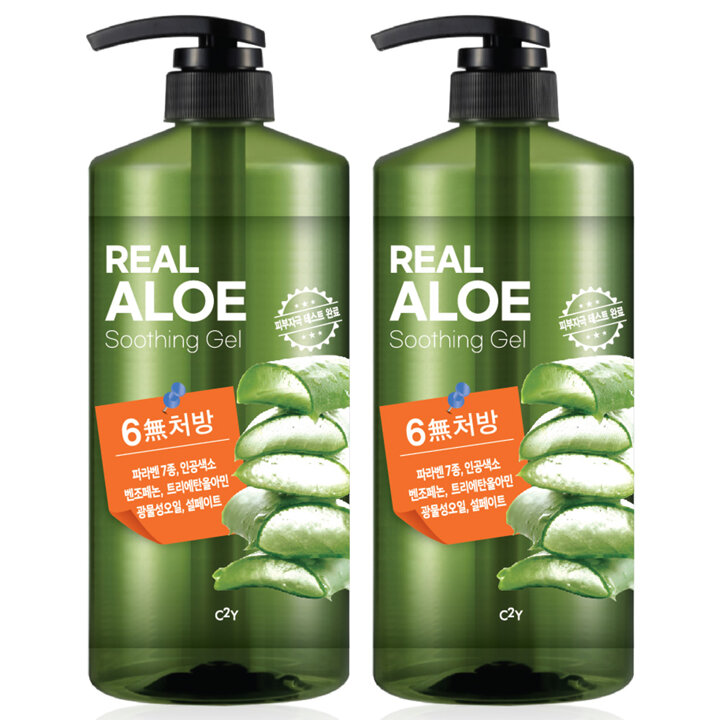 C2Y 리얼 대용량 알로에 수딩젤 1000ml 2개 수분크림
