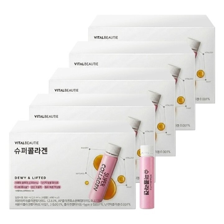 바이탈뷰티 슈퍼콜라겐 25mlX28개입X5박스 / 액상 저분자 피쉬 콜라겐 펩타이드24208245682314